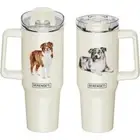 Serengeti Australian Shepherd 40-oz Insulated Tumbler with Handle & Straw