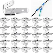 Double Piggyback Spade Connectors, 50Pcs Electrical Double Male Female Adapter, Female Male Quick Disconnect Piggyback Spade Crimp Terminals Assortment Kit,Silver