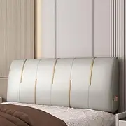Headboard Cushion Leather Wedge Pillow for Headboard King Size Bed Rest Lumbar Pad Wall Pillow Backrest Removable Cover for Home Bedroom Dorm,C,No headboard 59"/150cm