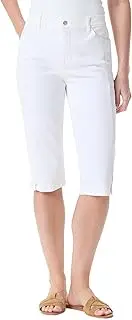 [Gloria Vanderbilt] Women's Dalia Seam Skimmer Short with Side Slit Vents Standard, Vintage White, 12