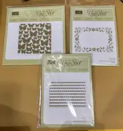 3 New Stampin’ Up Sizzix Big Shot Fluttering Scallops Boughs, Berries Textured