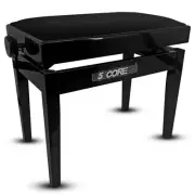 5 Core Adjustable Piano Bench Thick Padded Solid Wood Keyboard Stool Heavy Duty