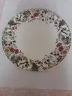 Set of 4 Grace Teaware 10 .5" Gold Rim Multicolored Floral Design Dinner Plates
