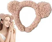[Mivpzisk] Headbands for Women Trendy, Cute Headwear Plush Headband, Elastic Headband Bear Ear Shape, Hair Headbands Hair Holder, Hair Accessories for Women Girls