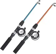 Fishing Rods Mini Fishing Rod 2 Pcs Combo Small Reel Wheel Portable Telescopic Pole Foldable Ice Boat Kids Outdoor Stream Fishing Accessories