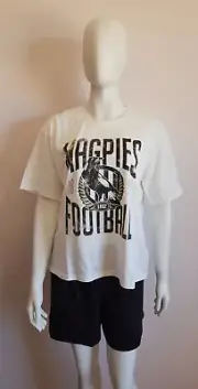 Collingwood Magpies AFL AFCOL0840 W24 Ladies Short Sleeve Pyjama Set Size XXL