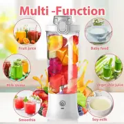 Portable Juicer Cup Maker with 380ml ,Blender 4 Blades and USB Rechargeabl