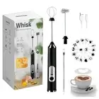 Rechargeable Milk Frother, 3-Speed Electric Handheld Frother for Coffee with ...