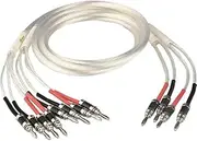 OCC Silver Plated Speaker Cable Banana Plug Audio Speaker Cable(Biwire Version,2.5m)