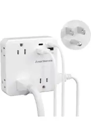 Multi Plug Outlet Extender With USB Brand New