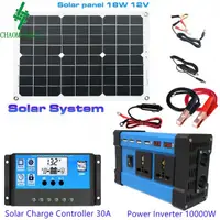 在飛比找蝦皮商城精選優惠-太陽能發電系統10000W電源逆變器 18W太陽能電池板 3
