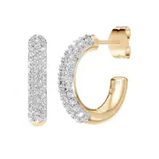 J Hoop Earrings with 1.00ct of Laboratory Grown Diamonds in 9kt Yellow Gold