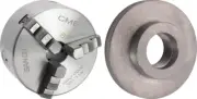 5" 3-JAW SELF-CENTERING CHUCK W. 2-1/4”-8 Semi-finished Adapter & Extra 3 Jaws