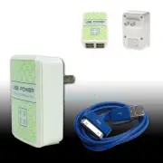 20X 4 USB PORTS HOME WALL ADAPTER+6FT CABLE POWER CHARGER BLUE GALAXY TAB NOTE