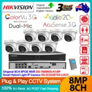 Hikvision 8CH 8POE CCTV System Kit 4K 8MP ColorVu3.0 Acusense IP Camera Dual-Mic