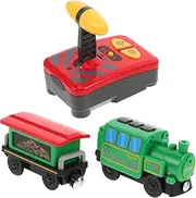 MOLUCKFU Remote Control Electric Train Battery Operated Locomotive with Tracks Creative Simulation Train Model for Birthday Present for Boys