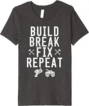 X.Style Build Break Fix Repeat Rc Car Racing Truck Buggy Quote Meme ds589 T-Shirt Black