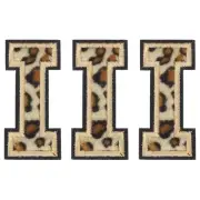 Letters I Patches Leopard Iron-On Letters Patch for Clothing Repair 3 Pcs