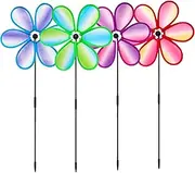 Garden Wind Spinners,Set of 4 Petal Shape Garden Rotating Windmill | Weather-Resistant, Decorative Art Ornament for Backyard Lawn Courtyard Balcony Festival