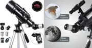 Telescopio de 70 mm de apertura y 500 mm: telescopios refractores astronómicos.