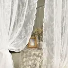 Sheer Curtain Balcony Bedroom Drapes Home Decoration Floral Tulle Fabric Drapes