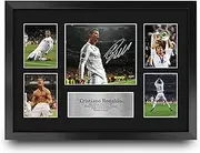 HWC Trading Cristiano Ronaldo Real Madrid Printed Memorabilia Signed Autograph Photograph Display for Football Fans and Supporters - A3 Framed