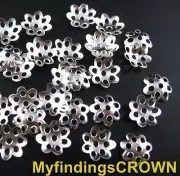 3000 pcs silver plated flower bead caps 6mm