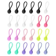 24Pcs Reusable Silicone Magnetic Cable Ties Cord Wrap Organizer 9 Color