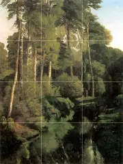 Art Forest River Ceramic Mural Landscape Backsplash Bath Tile #222