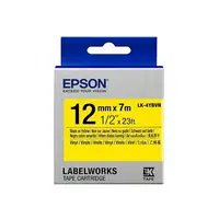 在飛比找樂天市場購物網優惠-EPSON 耐久型系列 LK-4YBVN 黃底黑字 12mm