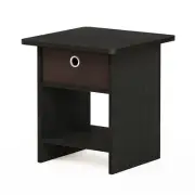 Furinno 10004 End Table / Nightstand Storage Shelf with Bin Drawer