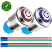 2Pcs 12 Mm Stainless Steel Self-Locking Latching Push Button Switch 12V24V 3A Po