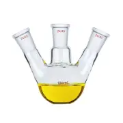100ml 24/40 Flat Bottom Glass Flask 3-Neck Lab Chemistry Bottle Three Necks