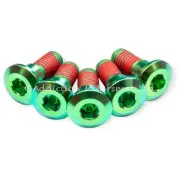 5x Yamaha FZ6 N S Green Titanium Rear Disc Rotor Bolts Screws Threadlock