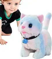 Walking Cat Toy | Interactive Plush Toy Battery Powered Cat with Wagging Tail,Cute Stuffed Walking Animal with Meowing Sound for Boys Girls