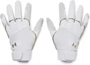 NWT Under Armour UA HARPER Baseball Batting Gloves MEN’S S White 1385421-100
