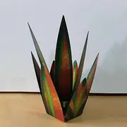 2PCS Metal Agave Art Faux Plants Indoor DIY Tequila Rustic Sculpture Art Decoration Statue Outdoor Decor Ornaments