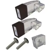 Acrylic Towel Bar Brackets with Oil Rubbed Bronze Sleeve & Acrylic Finger Pull