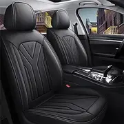 Luxury Car Seat Covers Full Set for Volkswagen for VW T-ROC Black Leather 5 Seats Car Seat Cover Front and Rear Seat Protectors