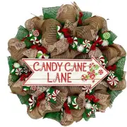 Christmas Wreath Candy Land Lane Handmade Deco Mesh