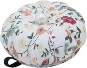 Frediuo Wrist Pin Cushion Pumpkin Shaped Sturdy with Elastic Wrist Strap Pincushion Pin Holder for Cross Stitch Embroidery DIY Crafts, Floral White