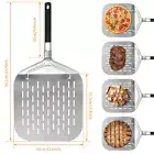 Perforated Pizza Peel Stainless Steel Pizza Spatula with Folding Handle AmNGV