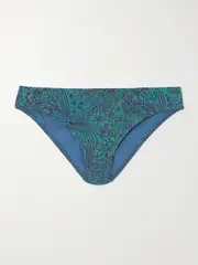 [Ulla Johnson] Ulla Johnson - Dani Printed Bikini Briefs - Blue - medium medium Blue