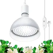 Barrina Grow Light for Indoor Plants, 25W Full Spectrum LED Grow Light Bulb with Timing and Hanging System, 4H/9H/14H Timer, Grow Lamp for Seedlings Growing, Blooming, Fruiting