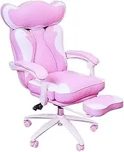 Office Chair,Computer Gamichair Pink Cute, Home Lift Reclinilive Chair Ergonomic Gaming/Normal(Footrest)