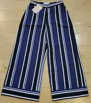 WOW! New Tags Pearl by Lela Rose Multi Striped Cuffed Lynn pant naves 2