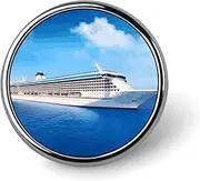 [FZMVSQH] Cruise Ship Printed Round Button Pin Badges Metal Pinback Buttons 1 Inch Pins for Hat Shirt Clothing Bags Decoration, Circular, Aluminum, Circular, Aluminum