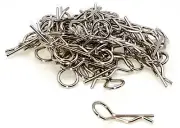 1/10 Scale RC Nitro Car Silver Body Cover R Clips Pin Secure Shell 24mm x 50