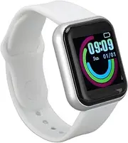 Smart Sport Watch, 1.44in Screen Sports Smartwatch, IP65 Waterproof Smartwatch with Sleep Monitoring, Notification Reminder, Multiple Sports Modes (Silver White)