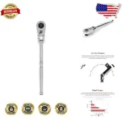 Versatile 1/2 Inch Drive Flex Head Quick-Release Ratchet | Compact 10.5" Design